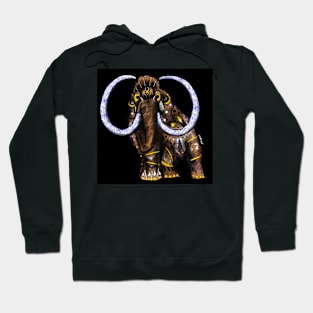 elephant mammoth in tribal totonac pattern zentangle ecopop Hoodie